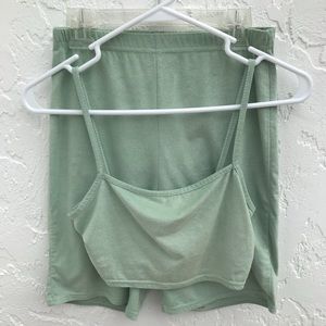 Mint Green Biker Shorts Set